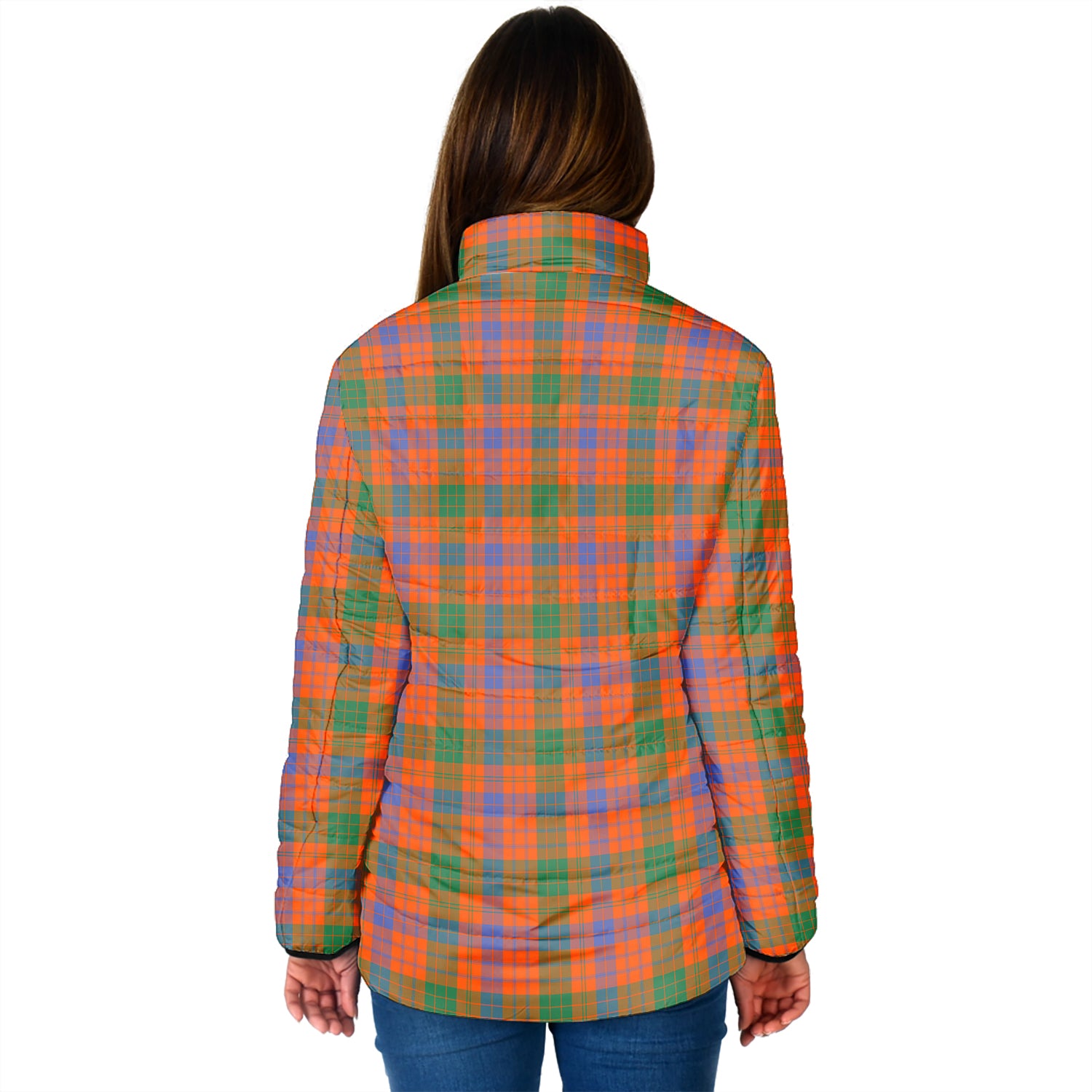 Ross Ancient Tartan Padded Jacket with Family Crest - Tartan Vibes Clothing