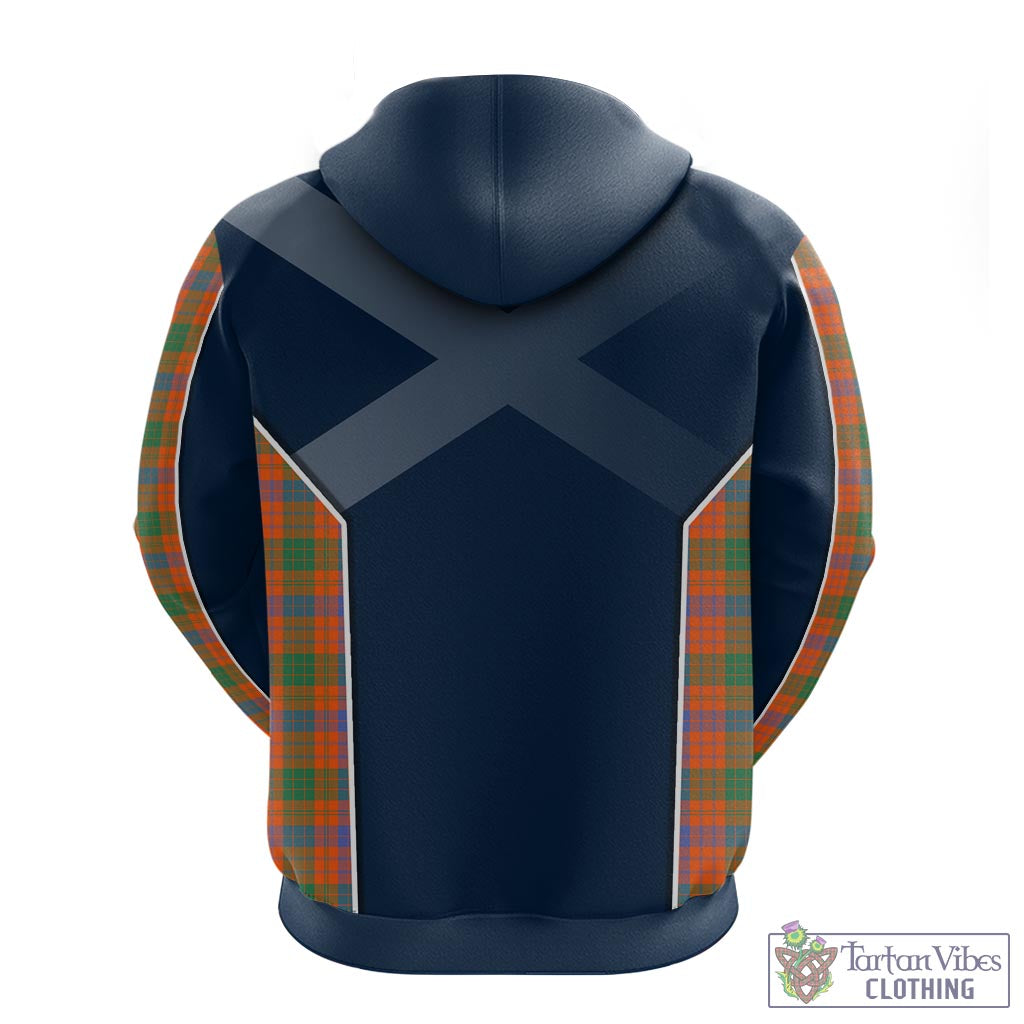 Tartan Vibes Clothing Ross Ancient Tartan Hoodie with Family Crest and Scottish Thistle Vibes Sport Style