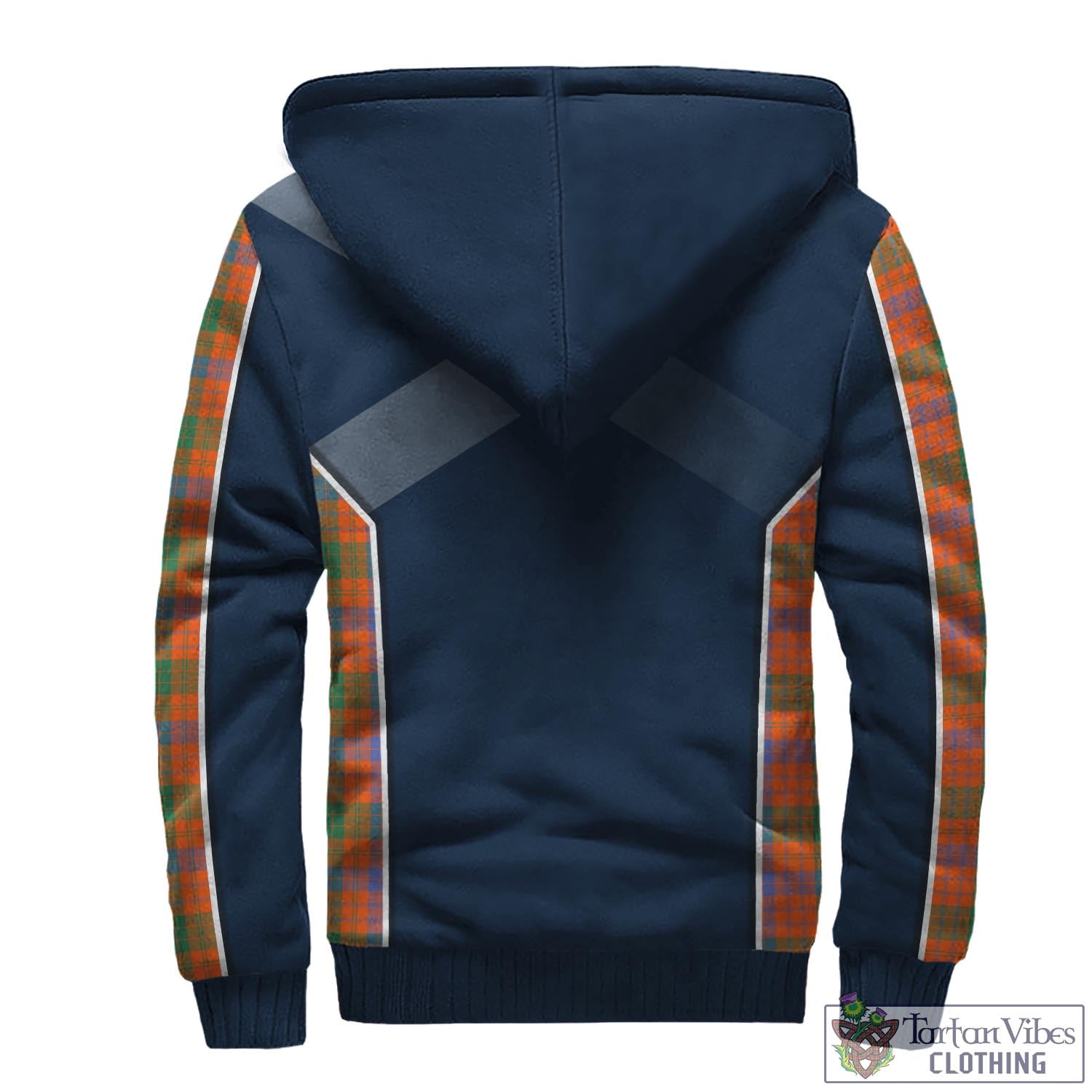 Tartan Vibes Clothing Ross Ancient Tartan Sherpa Hoodie with Family Crest and Scottish Thistle Vibes Sport Style