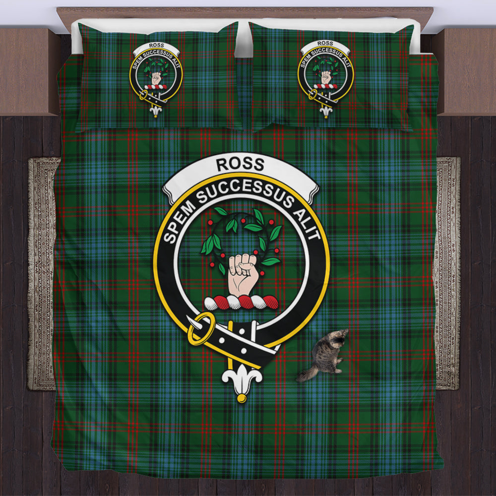 Ross Hunting Tartan Bedding Set with Family Crest US Bedding Set - Tartan Vibes Clothing