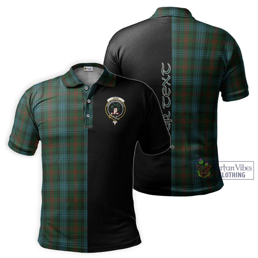 Ross Hunting Tartan Polo Shirt with Family Crest and Half Of Me Style Kid - Tartanvibesclothing Shop