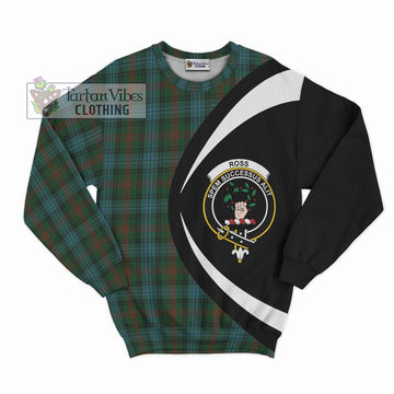 Ross Hunting Tartan Sweatshirt with Family Crest Circle Style