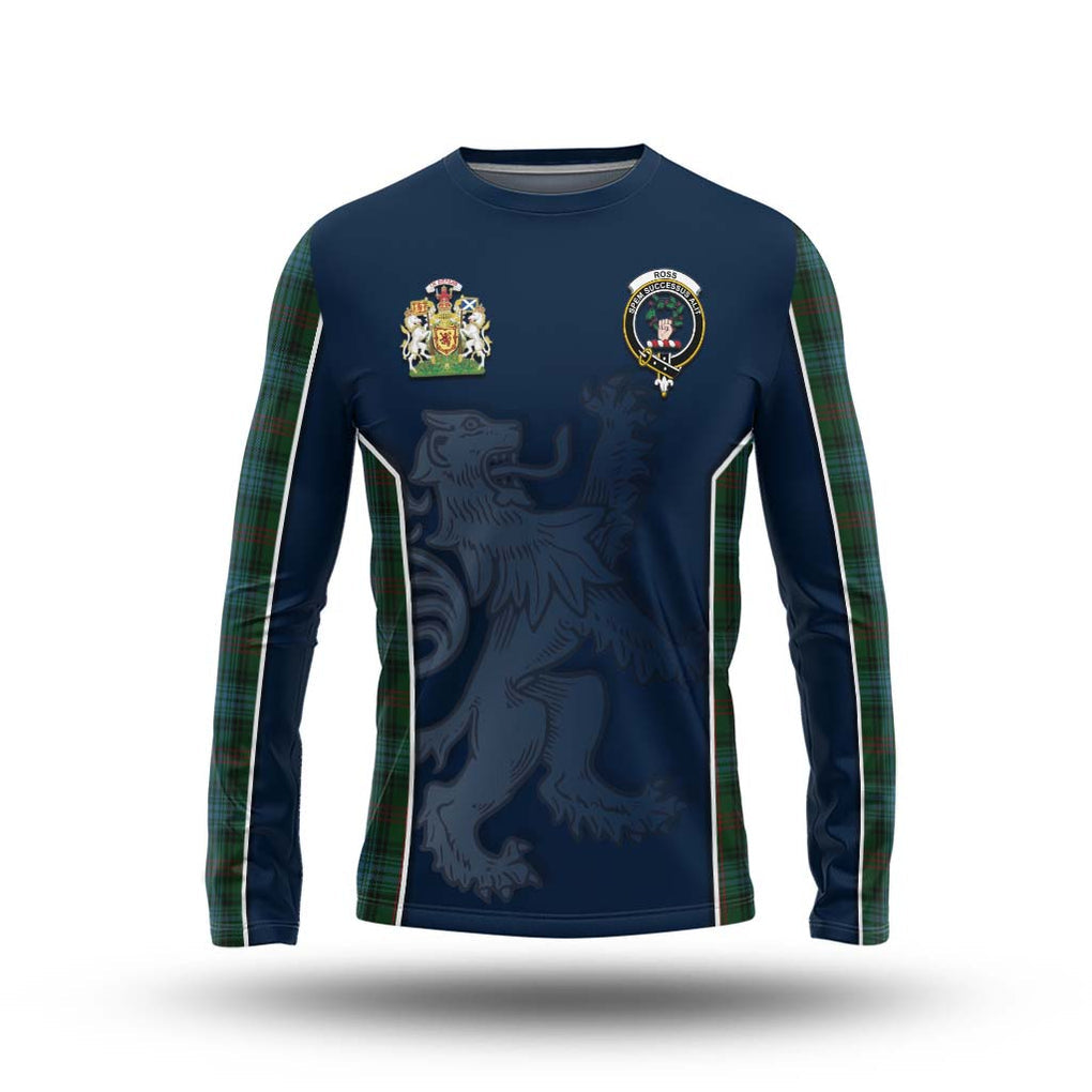 Ross Hunting Tartan Long Sleeve T-Shirt with Family Crest and Lion Rampant Vibes Sport Style Unisex - Tartan Vibes Clothing