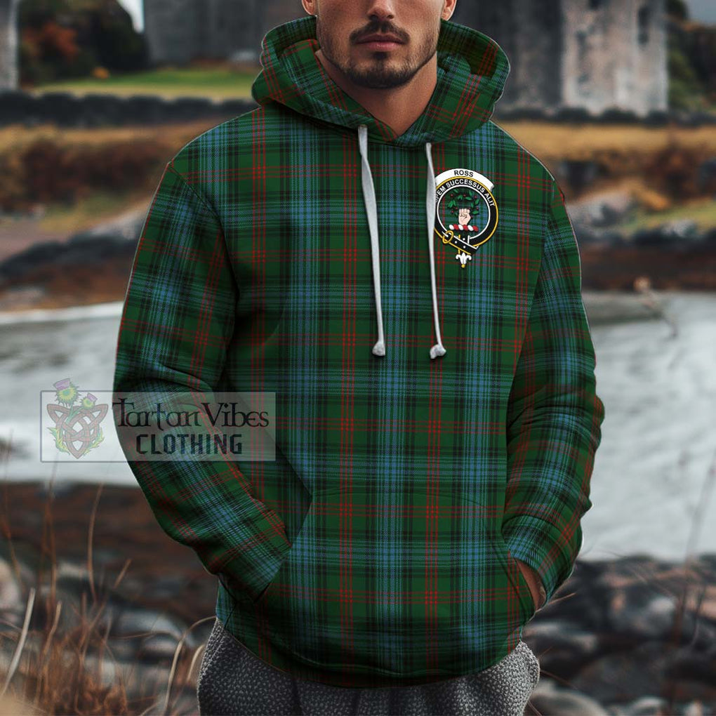 Ross Hunting Tartan Cotton Hoodie with Family Crest Pullover Hoodie XS - Tartan Vibes Clothing