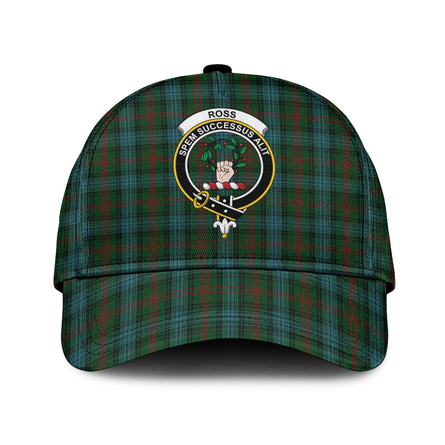 ross-hunting-tartan-classic-cap-with-family-crest