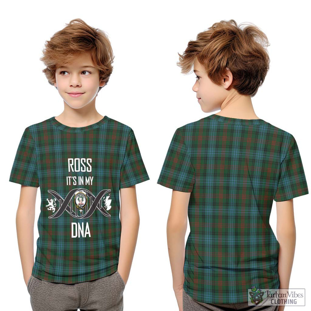 Ross Hunting Tartan Kid T-Shirt with Family Crest DNA In Me Style Youth XL Size14 - Tartanvibesclothing Shop