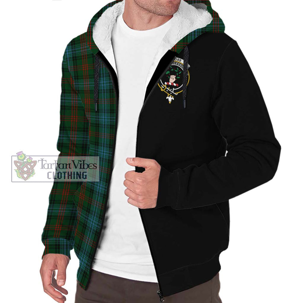 Ross Hunting Tartan Sherpa Hoodie with Family Crest and Half Of Me Style Unisex S - Tartanvibesclothing Shop