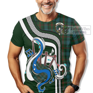 Ross Hunting Tartan T-Shirt with Epic Bagpipe Style