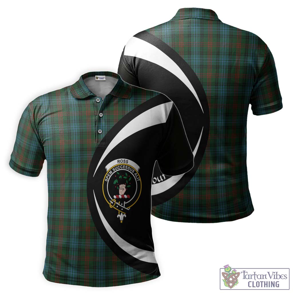 Ross Hunting Tartan Men's Polo Shirt with Family Crest Circle Style Kid - Tartan Vibes Clothing