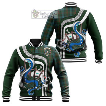 Ross Hunting Tartan Baseball Jacket with Epic Bagpipe Style