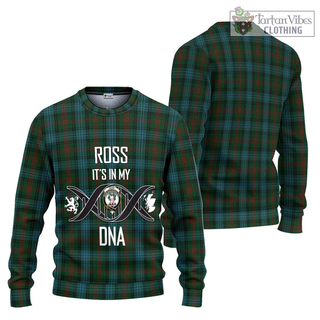 Ross Hunting Tartan Knitted Sweater with Family Crest DNA In Me Style Unisex - Tartanvibesclothing Shop