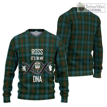 Ross Hunting Tartan Ugly Sweater with Family Crest DNA In Me Style