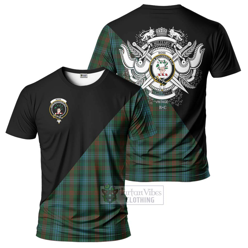 Ross Hunting Tartan T-Shirt with Family Crest and Military Logo Style Kid's Shirt - Tartanvibesclothing Shop