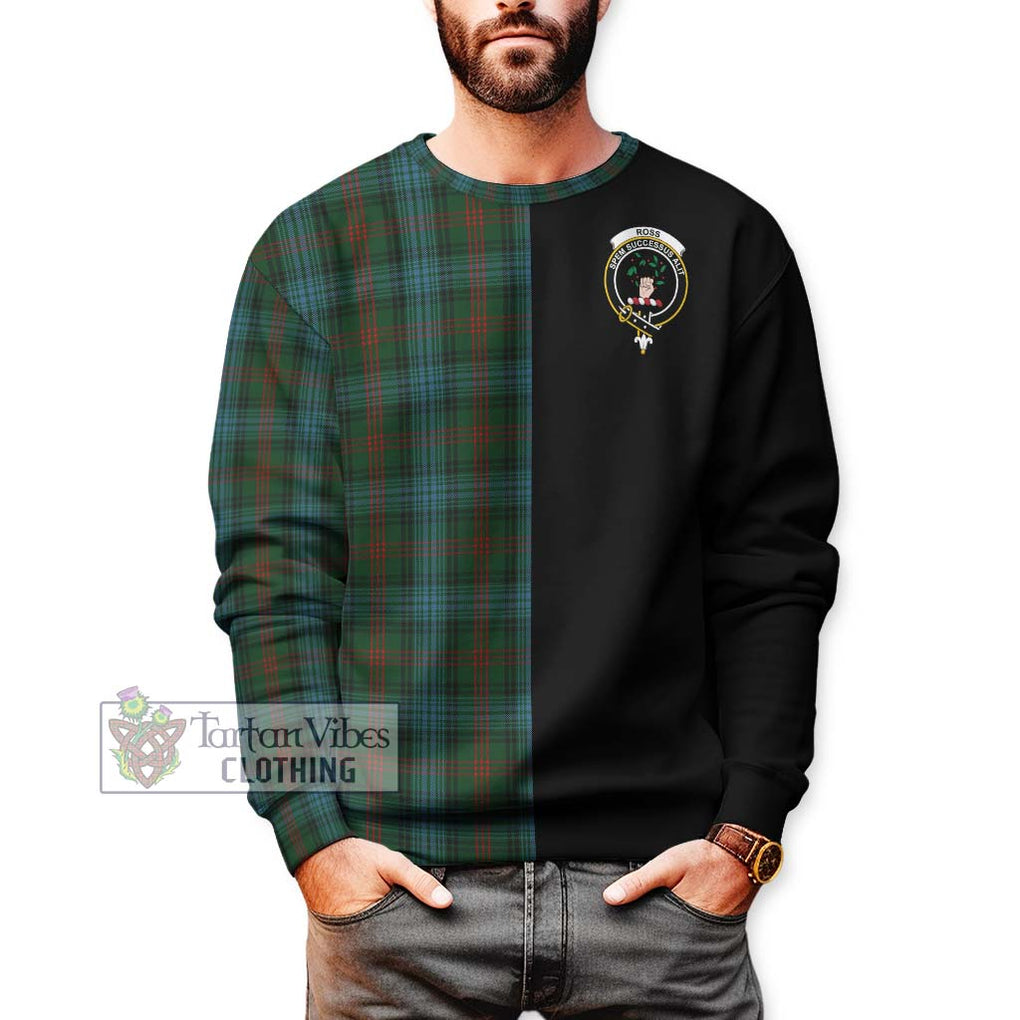 Ross Hunting Tartan Sweatshirt with Family Crest and Half Of Me Style Unisex - Tartanvibesclothing Shop