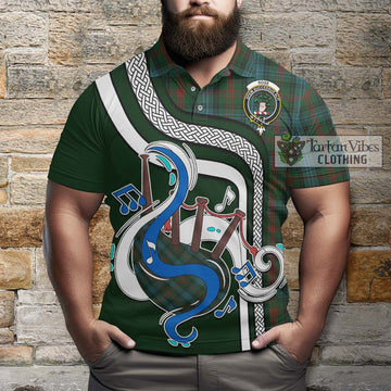 Ross Hunting Tartan Polo Shirt with Epic Bagpipe Style