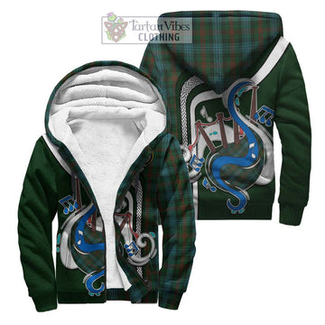 Ross Hunting Tartan Sherpa Hoodie with Epic Bagpipe Style