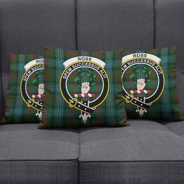 Ross Hunting Tartan Pillow Cover with Family Crest