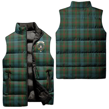 Ross Hunting Tartan Sleeveless Puffer Jacket with Family Crest