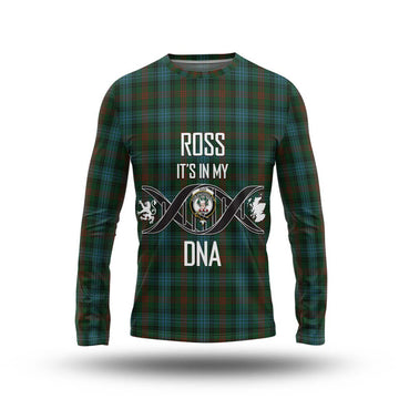 Ross Hunting Tartan Long Sleeve T-Shirt with Family Crest DNA In Me Style