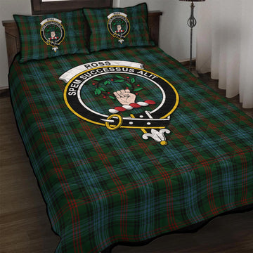 Ross Hunting Tartan Quilt Bed Set with Family Crest