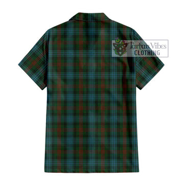 Ross Hunting Tartan Short Sleeve Button Shirt with Family Crest DNA In Me Style