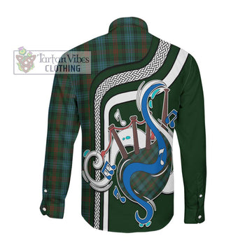 Ross Hunting Tartan Long Sleeve Button Shirt with Epic Bagpipe Style