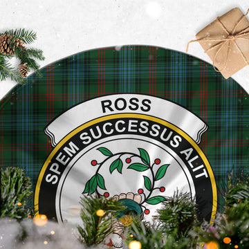 Ross Hunting Tartan Christmas Tree Skirt with Family Crest