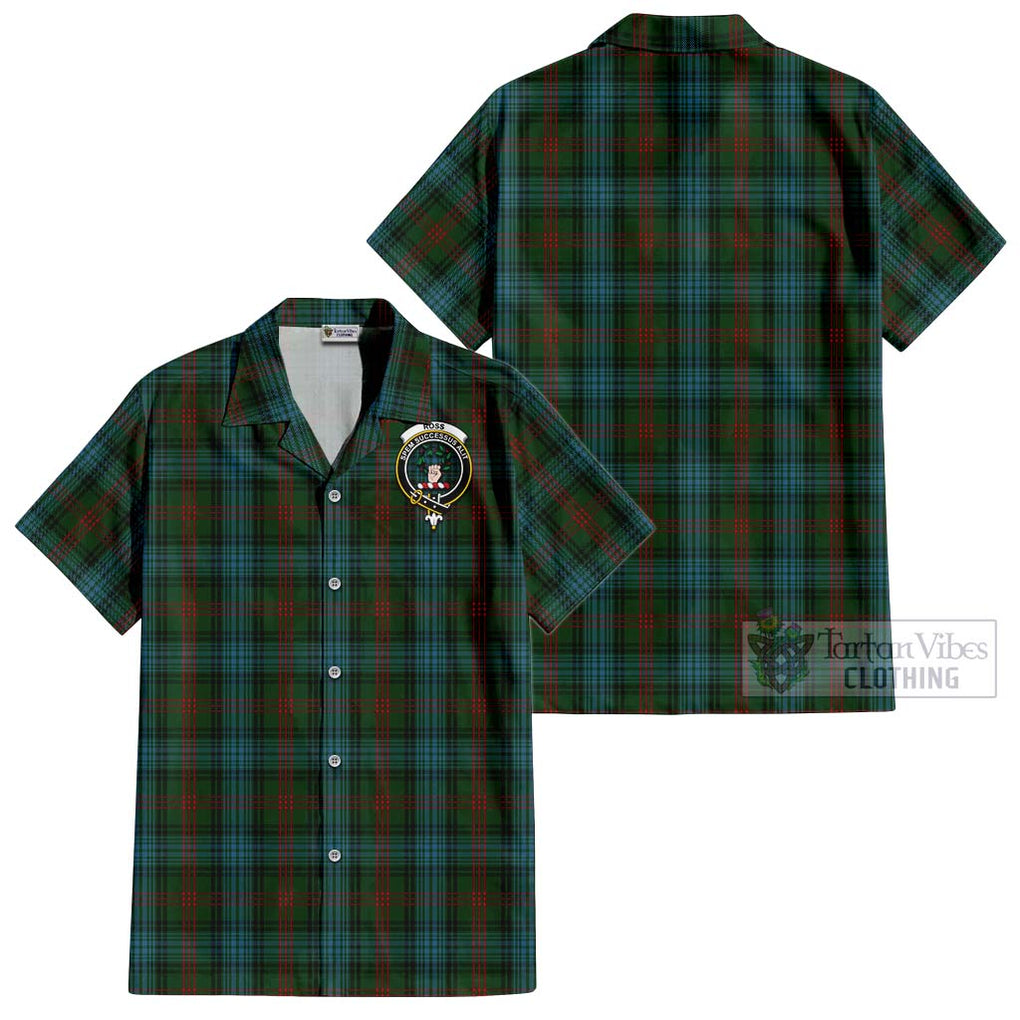 Ross Hunting Tartan Cotton Hawaiian Shirt with Family Crest Kid - Tartan Vibes Clothing