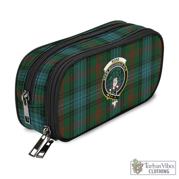 Ross Hunting Tartan Pen and Pencil Case with Family Crest