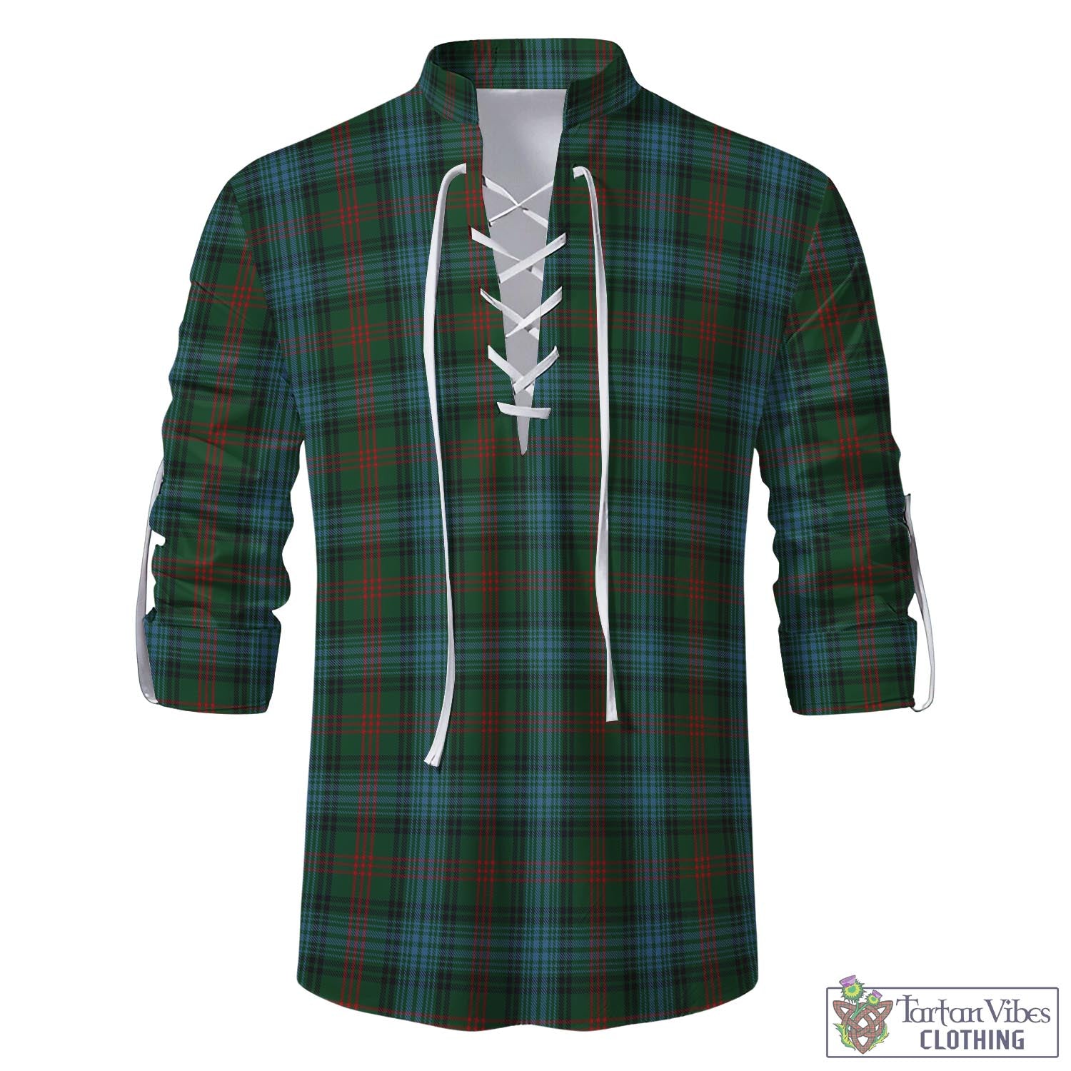 Tartan Vibes Clothing Ross Hunting Tartan Men's Scottish Traditional Jacobite Ghillie Kilt Shirt