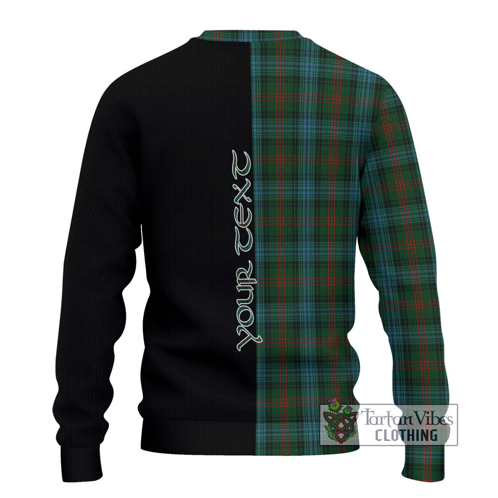 Ross Hunting Tartan Knitted Sweater with Family Crest and Half Of Me Style - Tartanvibesclothing Shop