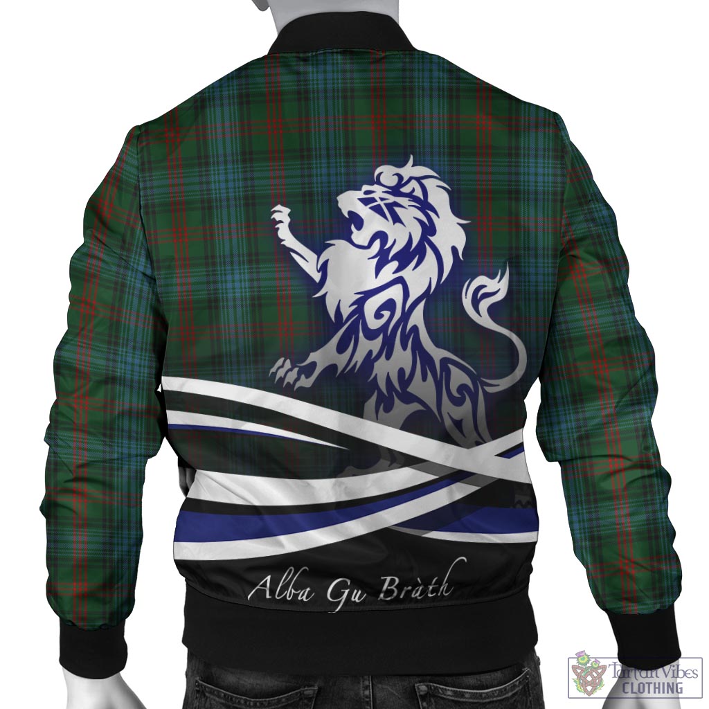 Tartan Vibes Clothing Ross Hunting Tartan Bomber Jacket with Alba Gu Brath Regal Lion Emblem