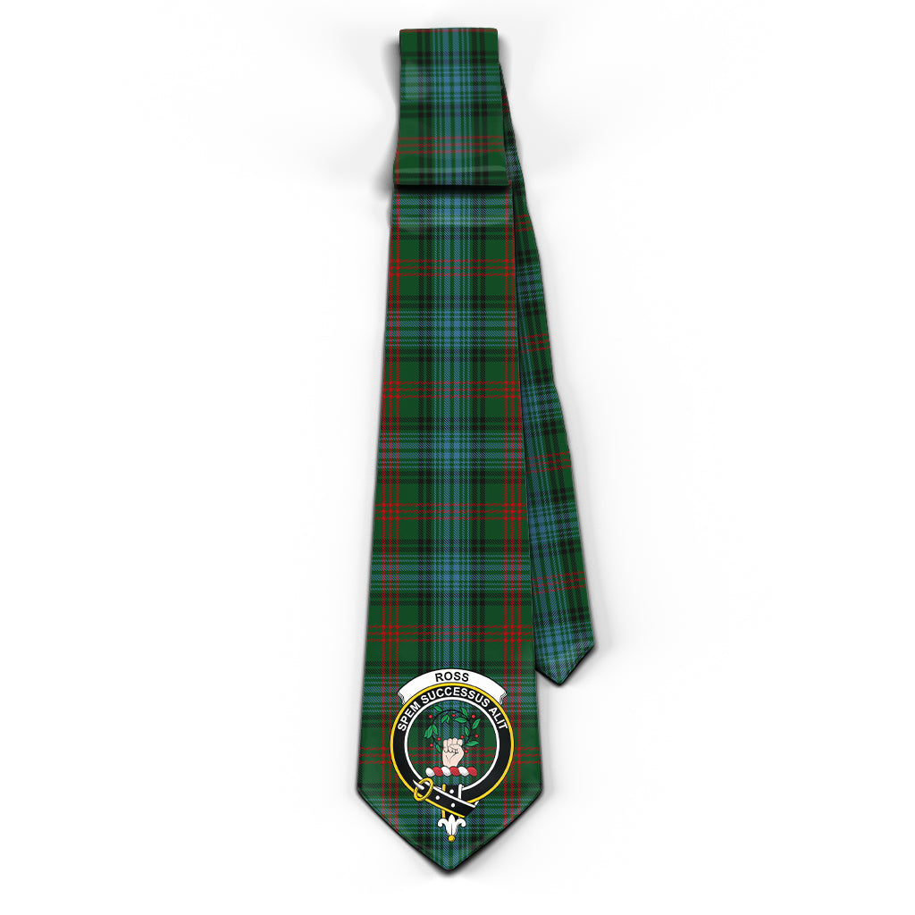 Ross Hunting Tartan Classic Necktie with Family Crest - Tartan Vibes Clothing