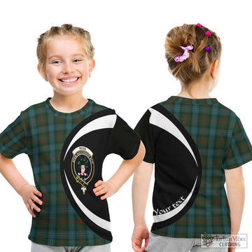 Ross Hunting Tartan Kid T-Shirt with Family Crest Circle Style