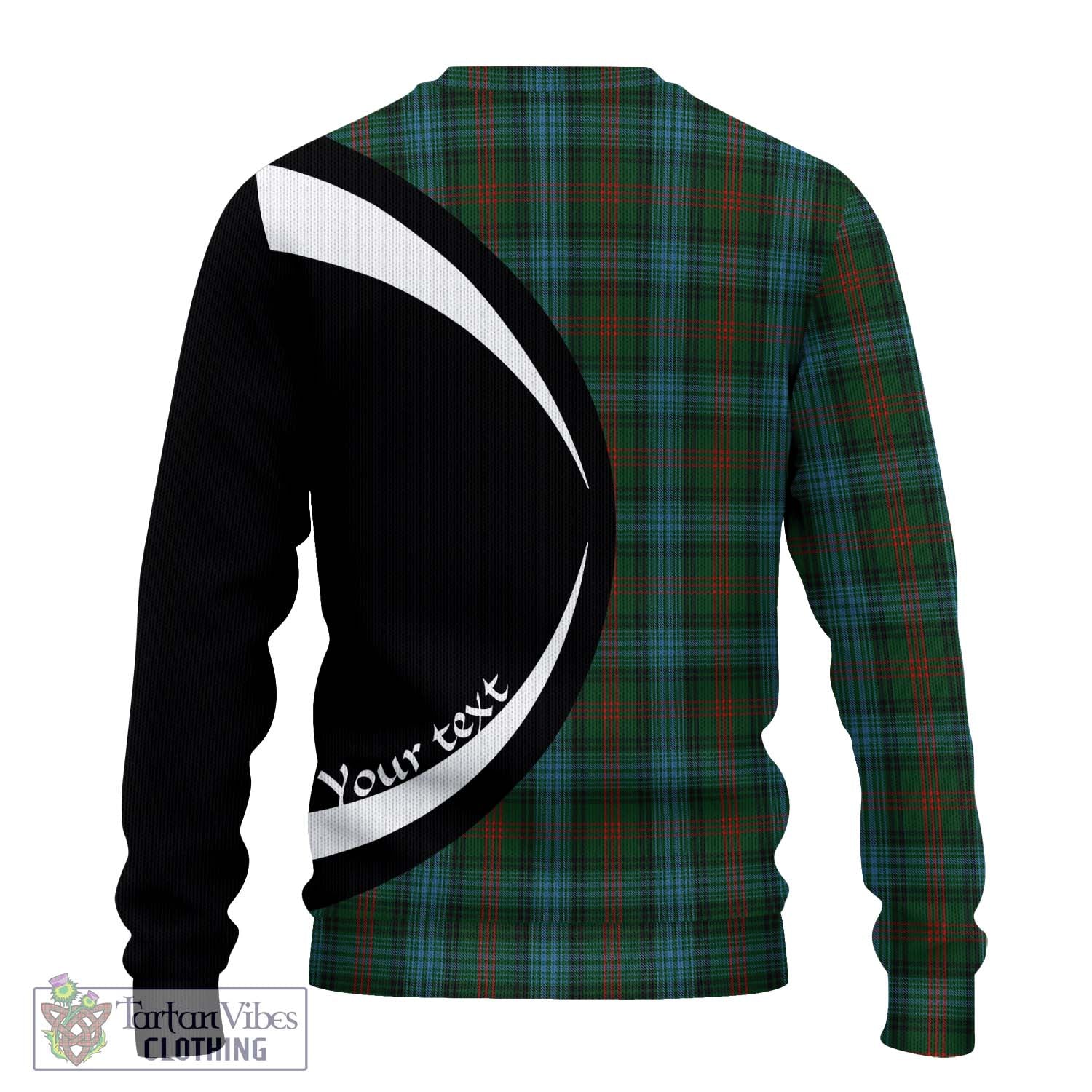 Tartan Vibes Clothing Ross Hunting Tartan Knitted Sweater with Family Crest Circle Style