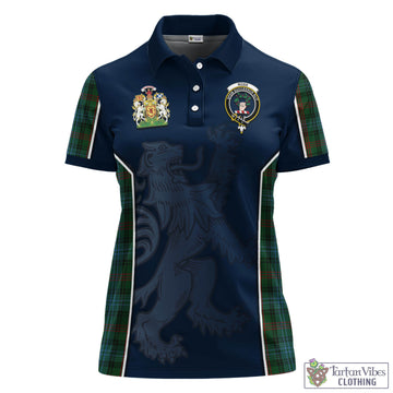 Ross Hunting Tartan Women's Polo Shirt with Family Crest and Lion Rampant Vibes Sport Style