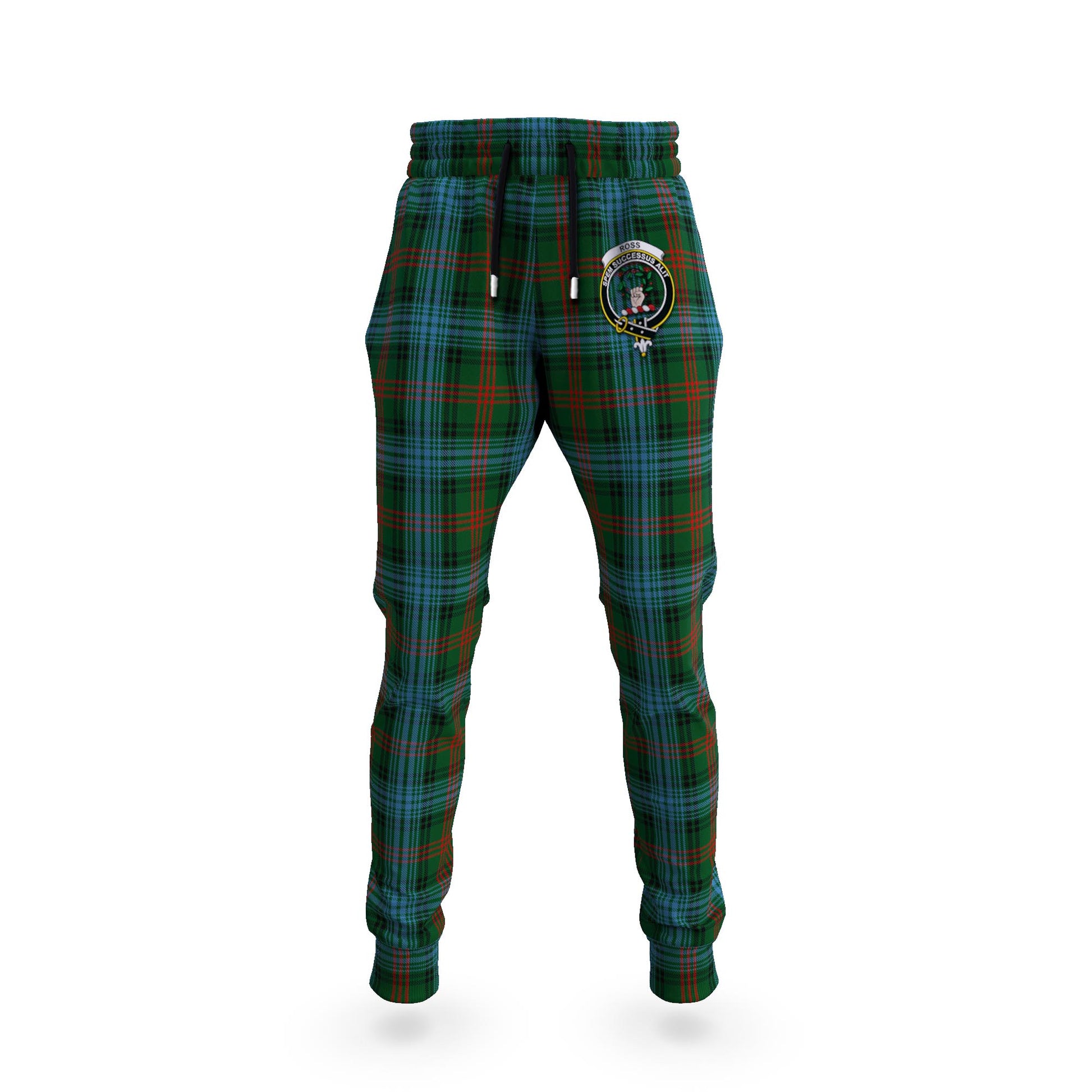 Ross Hunting Tartan Joggers Pants with Family Crest - Tartanvibesclothing Shop