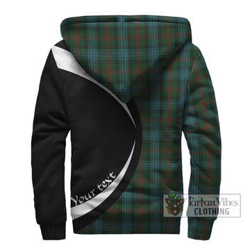 Ross Hunting Tartan Sherpa Hoodie with Family Crest Circle Style