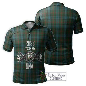 Ross Hunting Tartan Polo Shirt with Family Crest DNA In Me Style