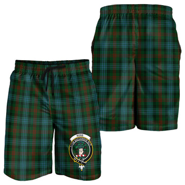 Ross Hunting Tartan Mens Shorts with Family Crest