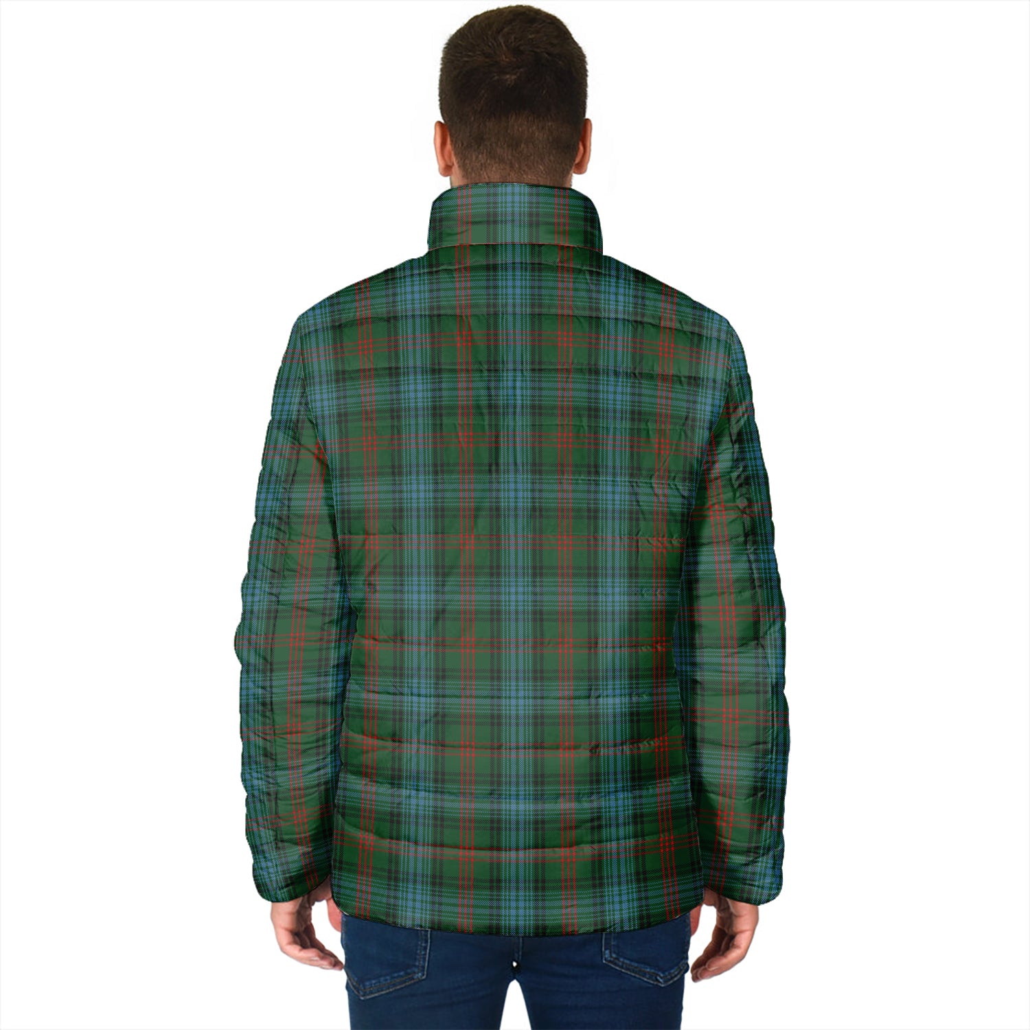 Ross Hunting Tartan Padded Jacket with Family Crest - Tartan Vibes Clothing