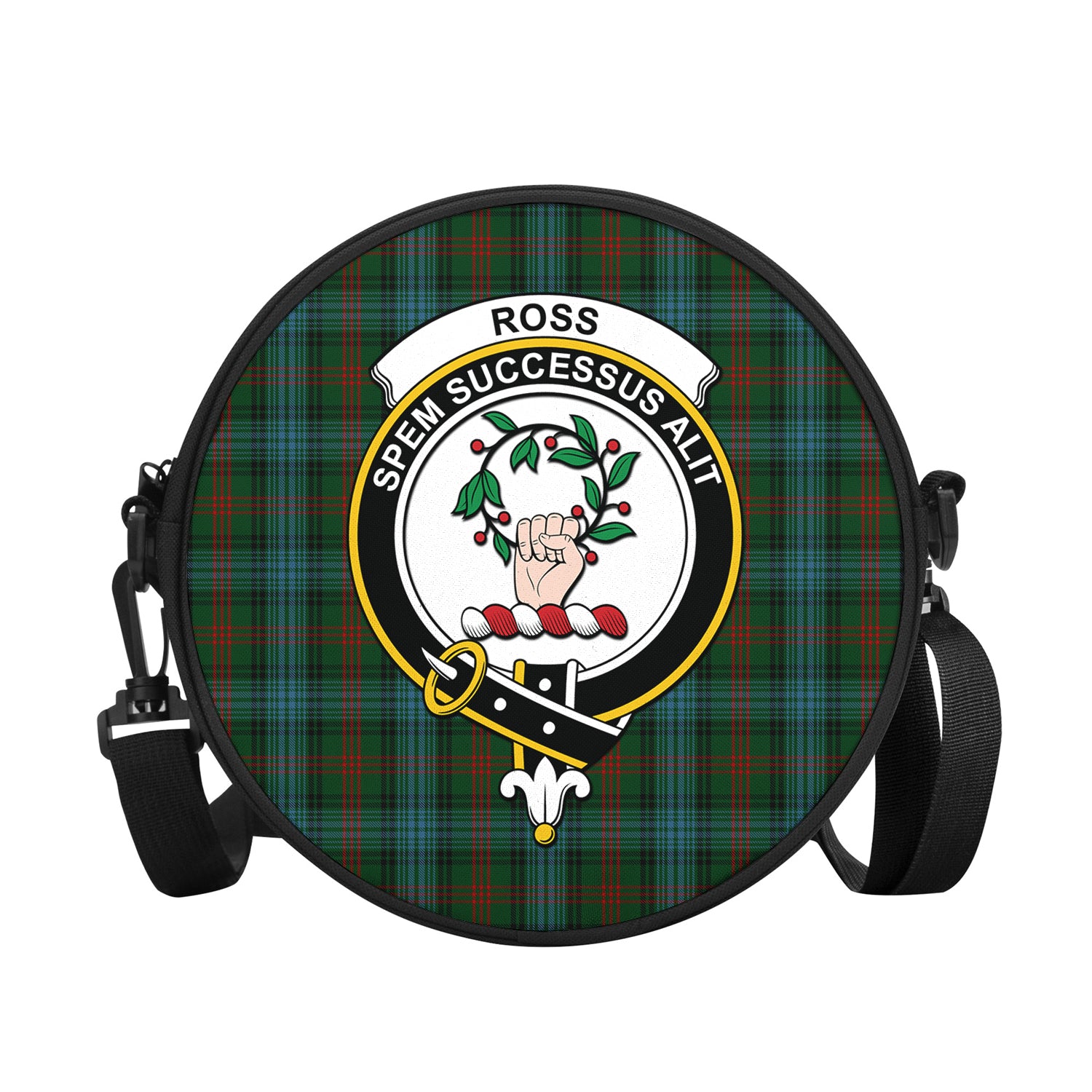 ross-hunting-tartan-round-satchel-bags-with-family-crest