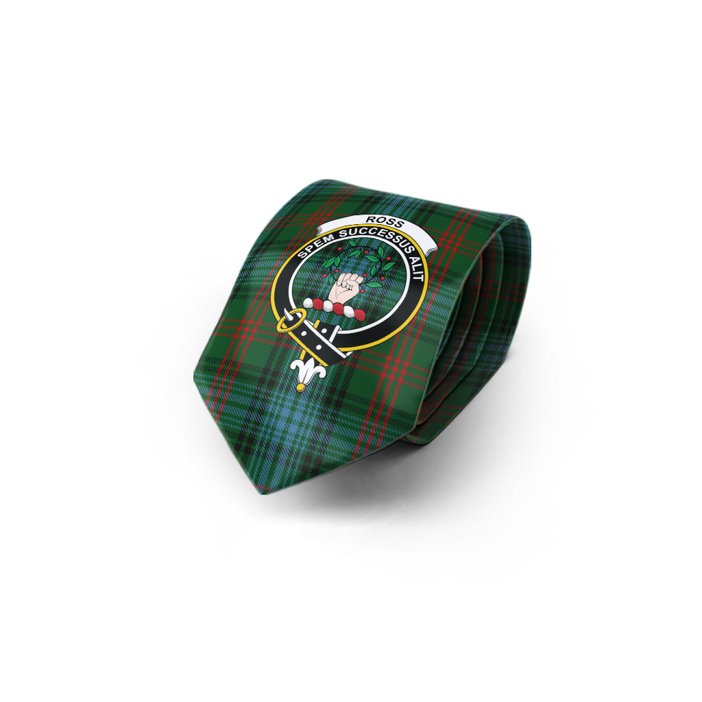 Ross Hunting Tartan Classic Necktie with Family Crest - Tartan Vibes Clothing