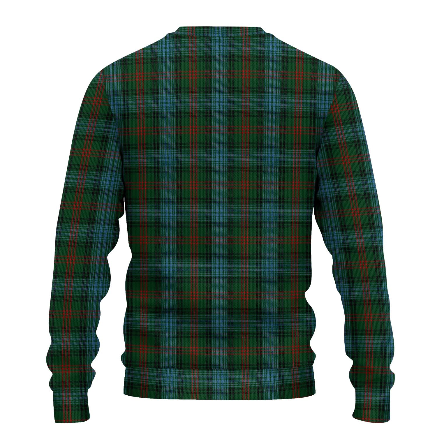 Ross Hunting Tartan Knitted Sweater with Family Crest - Tartanvibesclothing