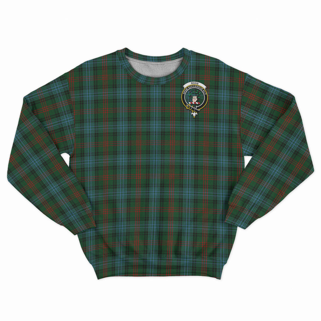 Ross Hunting Tartan Sweatshirt with Family Crest - Tartan Vibes Clothing