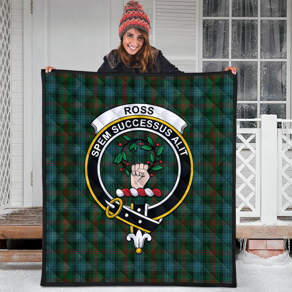 ross-hunting-tartan-quilt-with-family-crest