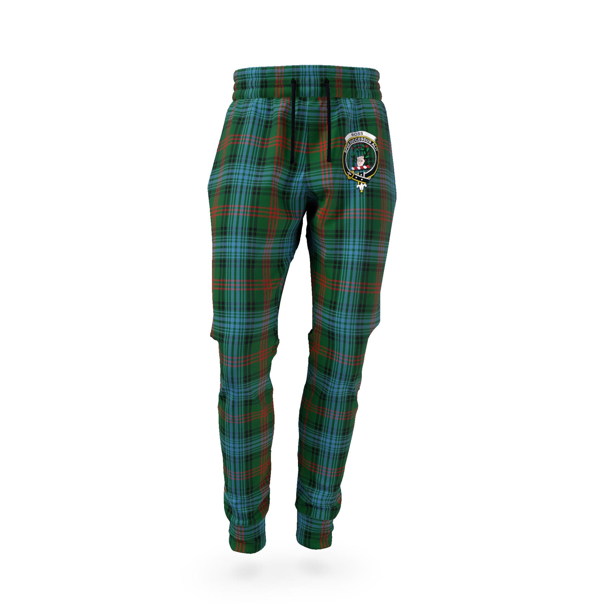 Ross Hunting Tartan Joggers Pants with Family Crest - Tartanvibesclothing Shop