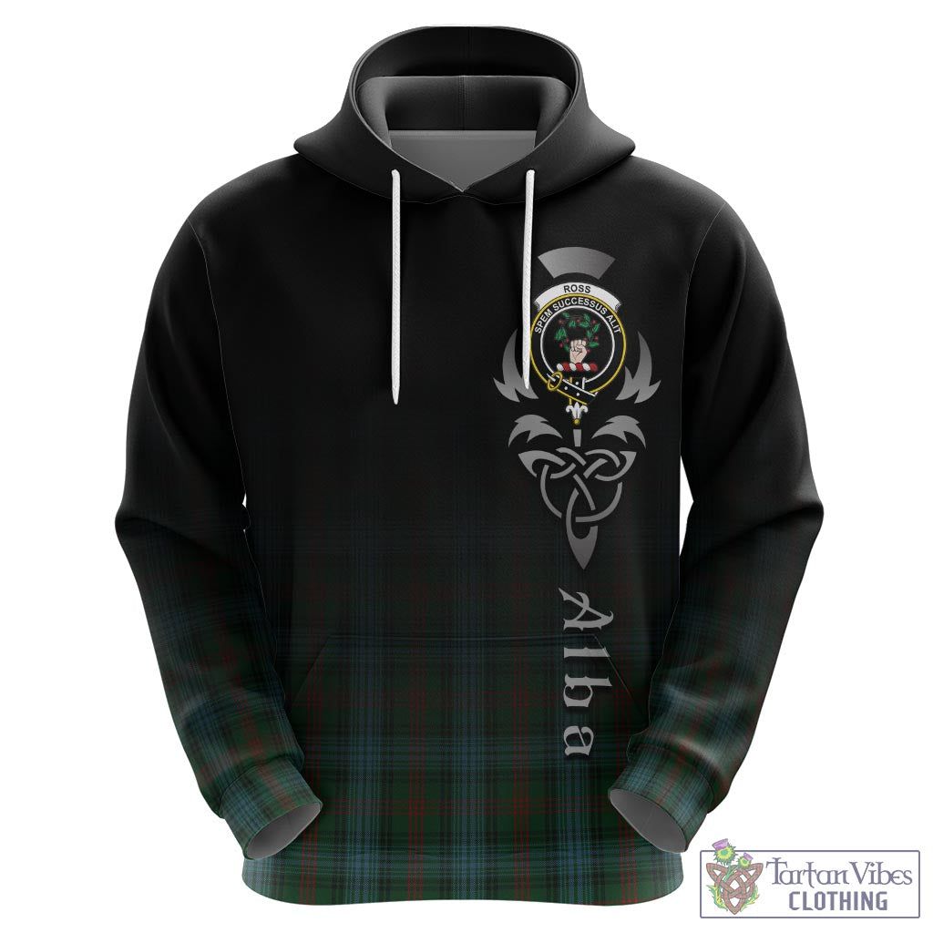 Tartan Vibes Clothing Ross Hunting Tartan Hoodie Featuring Alba Gu Brath Family Crest Celtic Inspired