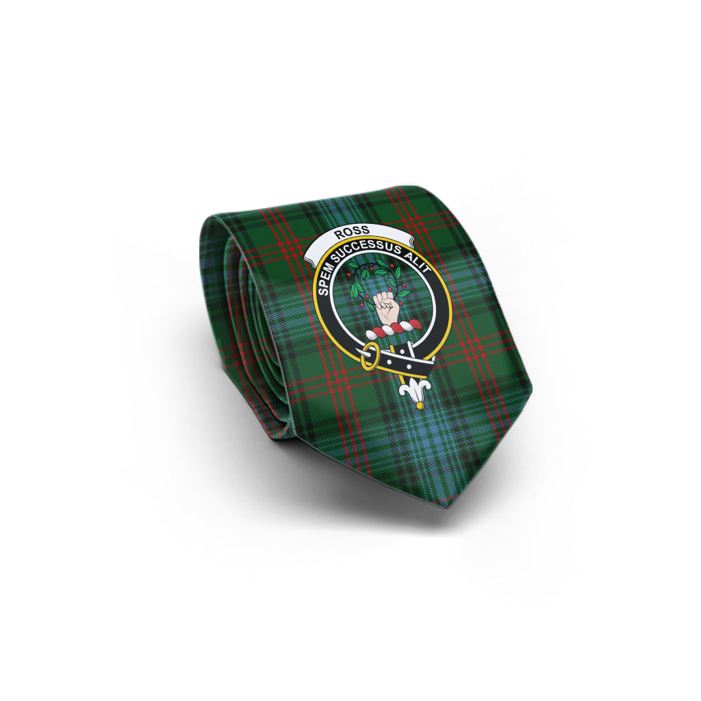 Ross Hunting Tartan Classic Necktie with Family Crest - Tartan Vibes Clothing