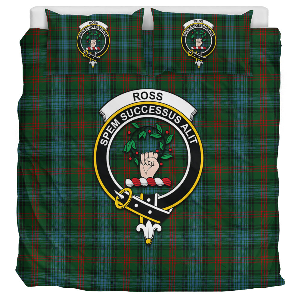 Ross Hunting Tartan Bedding Set with Family Crest UK Bedding Set UK Super King 104*94 inch - Tartan Vibes Clothing